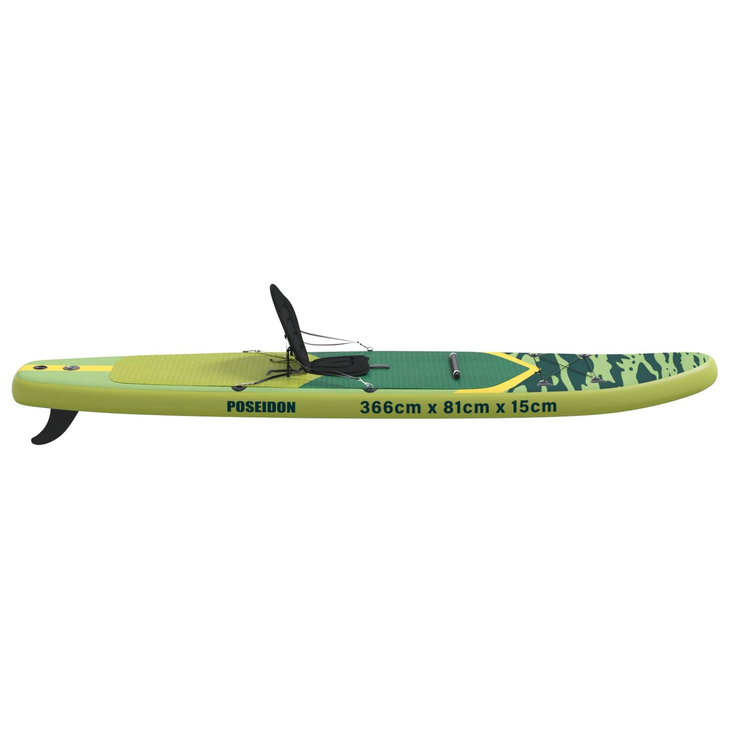 vidaXL SUP Board με κάθισμα 2 σε 1 POSEIDON 366 x 81 x 15 εκ Πράσινο