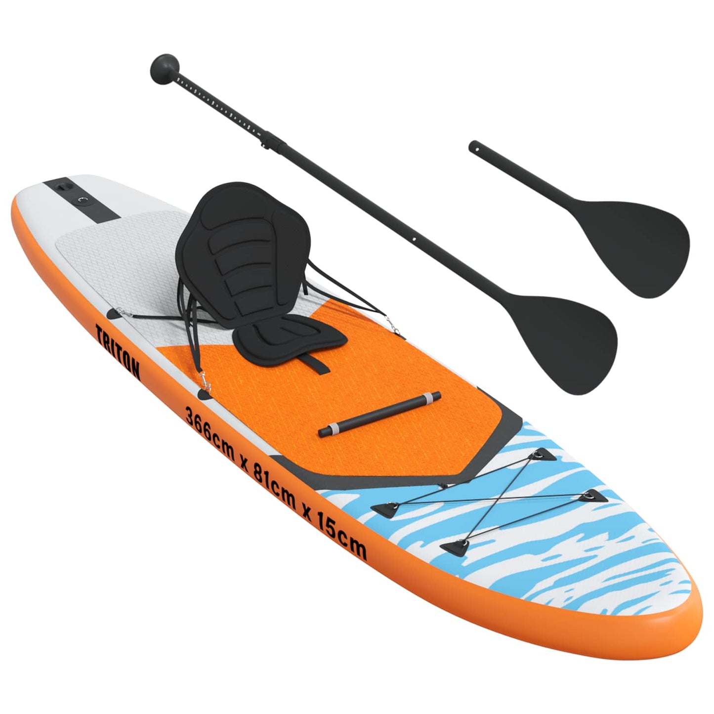 vidaXL SUP Board με κάθισμα 2 σε 1 TRITON 366 x 81 x 15 εκ Μπλε