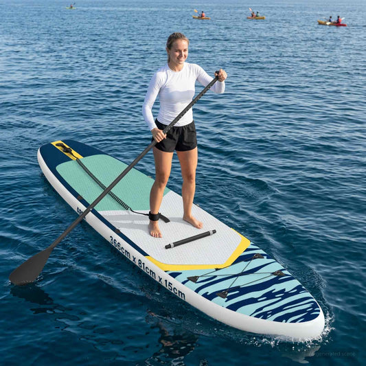 vidaXL SUP Board με κάθισμα 2 σε 1 APEX 366 x 81 x 15 εκ Μπλε για