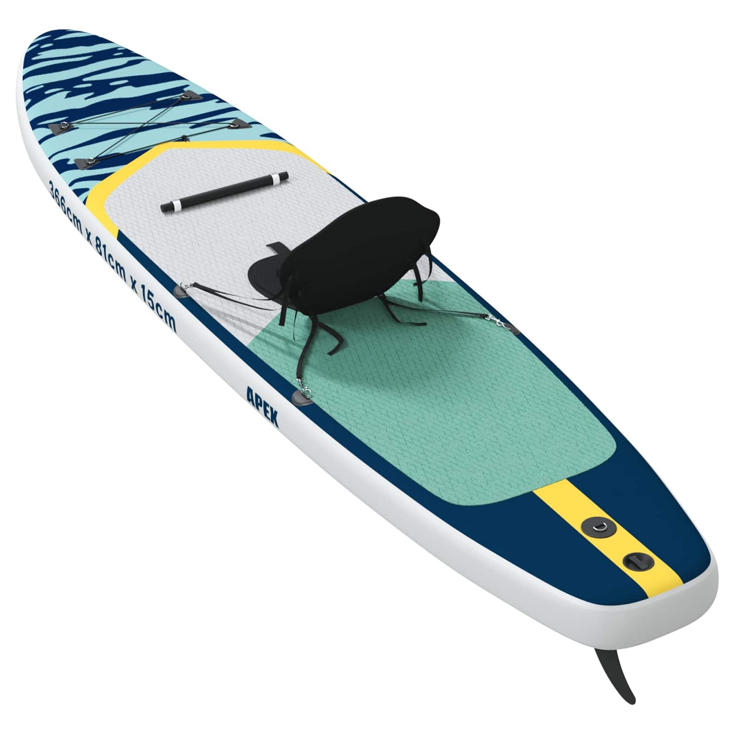 vidaXL SUP Board με κάθισμα 2 σε 1 APEX 366 x 81 x 15 εκ Μπλε για