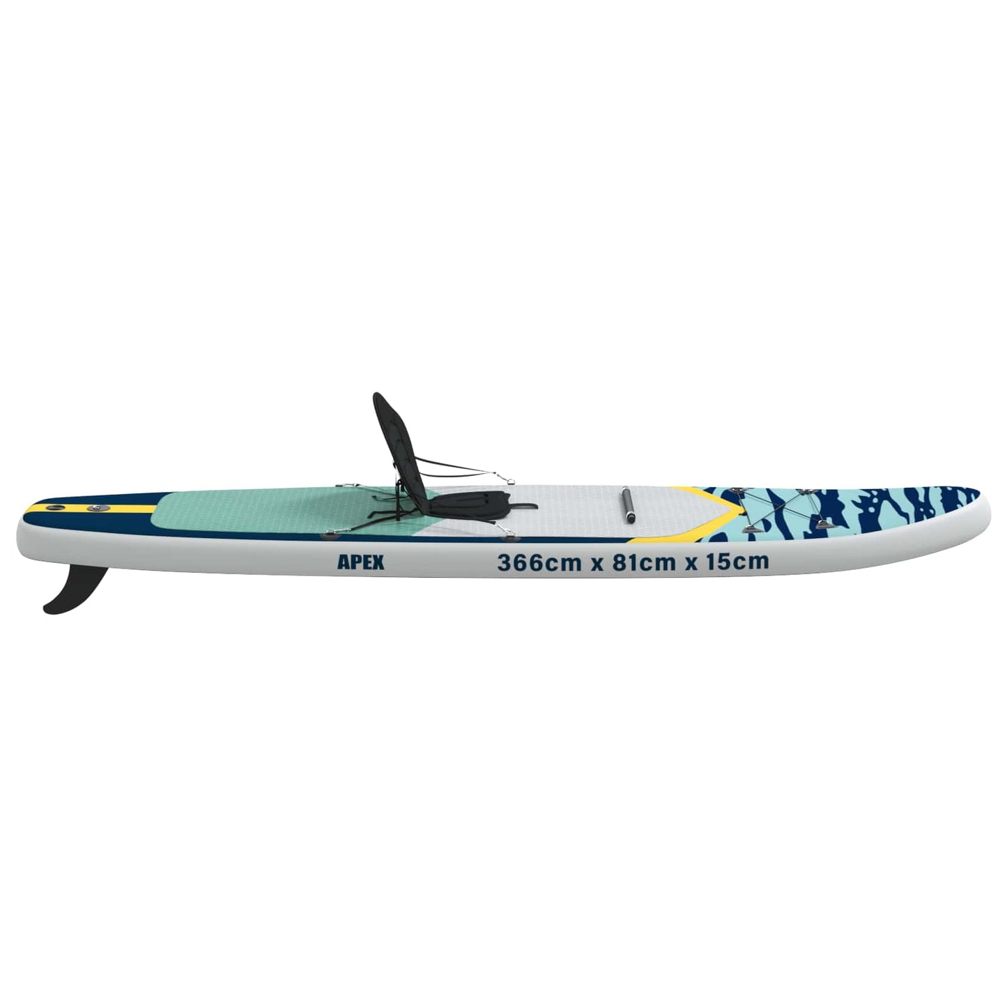 vidaXL SUP Board με κάθισμα 2 σε 1 APEX 366 x 81 x 15 εκ Μπλε για