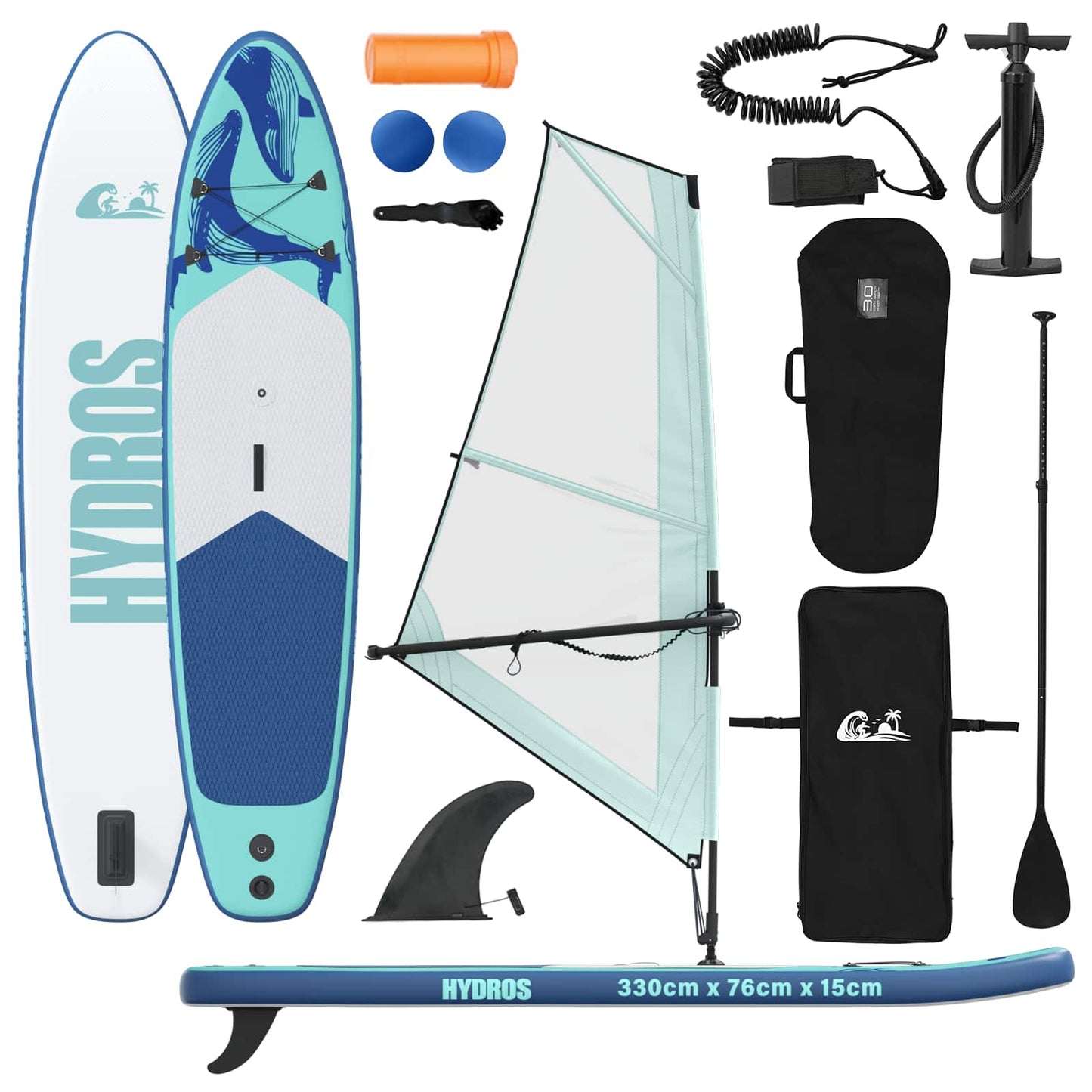 vidaXL Φουσκωτό SUP Board με Ιστιοφορία HYDROS 330 x 76 x 15 εκ