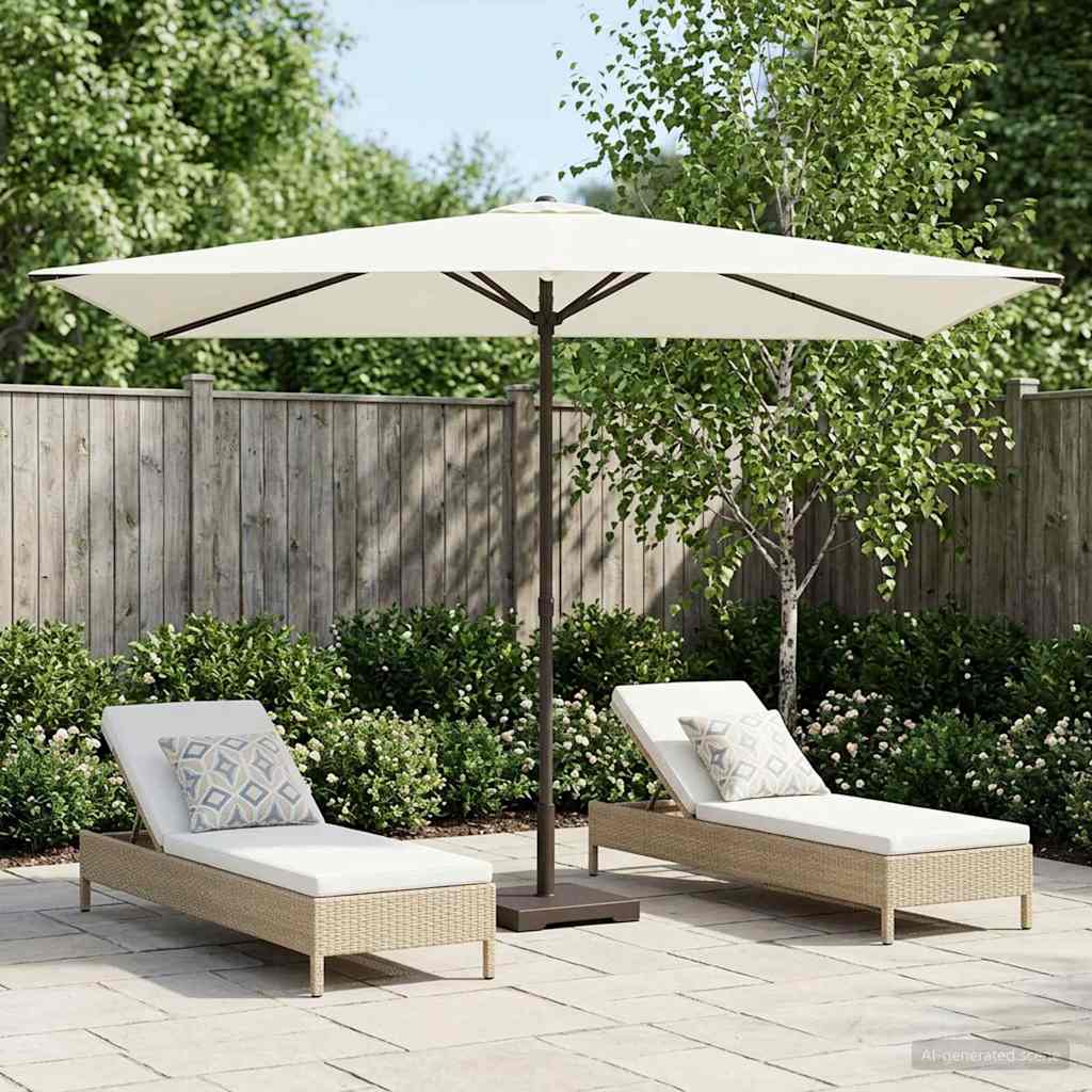 vidaXL Ομπρέλα Κήπου 200 x 300 cm Πολυεστέρας Ορθογώνιος Κρεμ