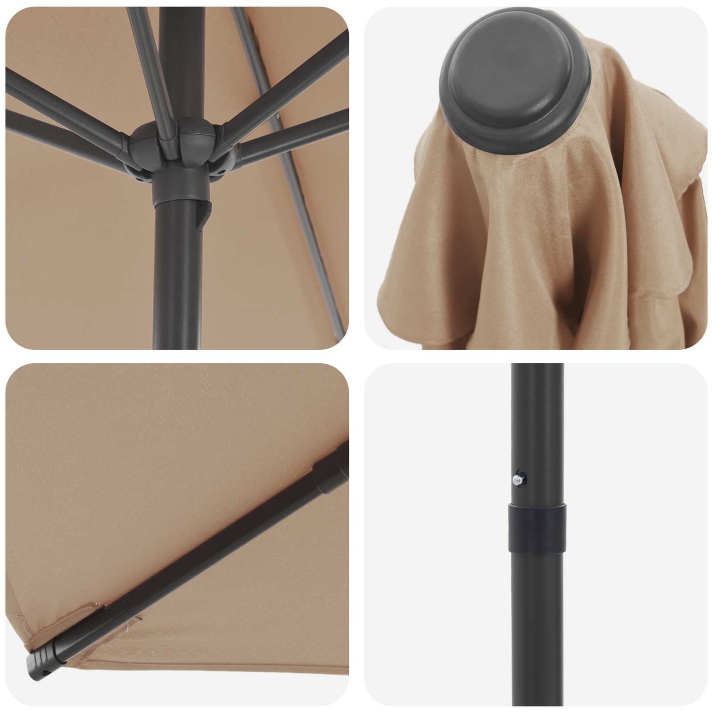 vidaXL Ομπρέλα Κήπου 200 x 300 cm Πολυεστέρας Ορθογώνιος Taupe