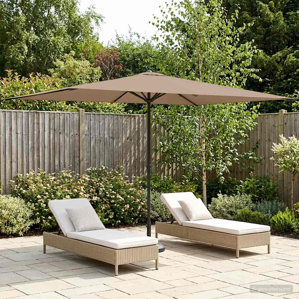 vidaXL Ομπρέλα Κήπου 200 x 300 cm Πολυεστέρας Ορθογώνιος Taupe