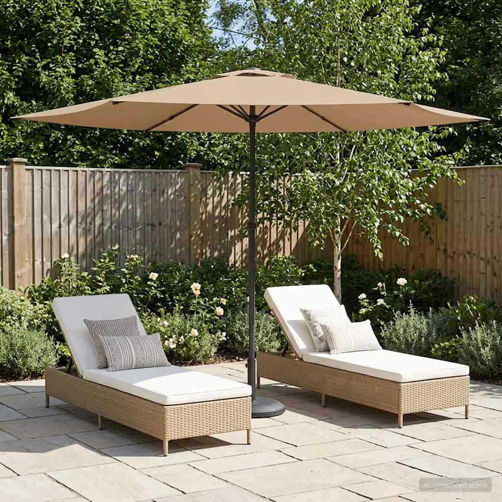 vidaXL Ομπρέλα Κήπου 300 x 300 cm Πολυεστέρας Ορθογώνιος Taupe