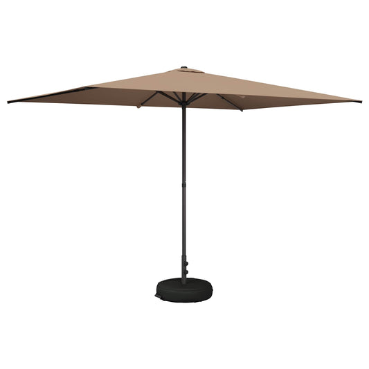 vidaXL Ομπρέλα Κήπου με Βάση 200 x 300 cm Πολυεστέρας Ορθογώνιος Taupe