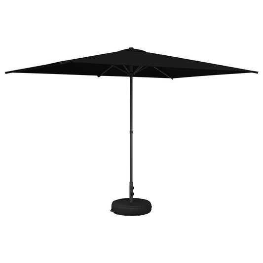 vidaXL Ομπρέλα Κήπου με Βάση 200 x 300 cm Πολυεστέρας Ορθογώνιος Μαύρο
