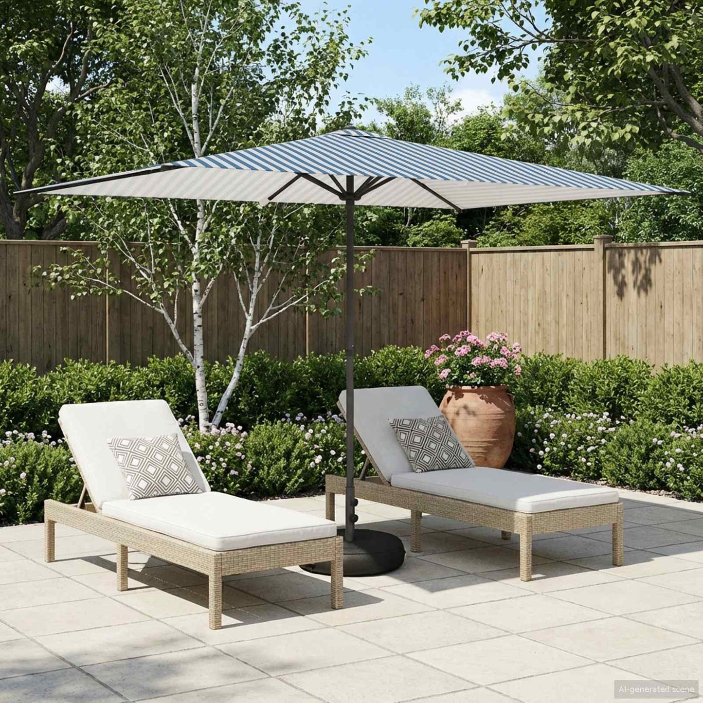 vidaXL Ομπρέλα Κήπου με Βάση 200 x 300 cm Πολυεστέρας Ορθογώνιος