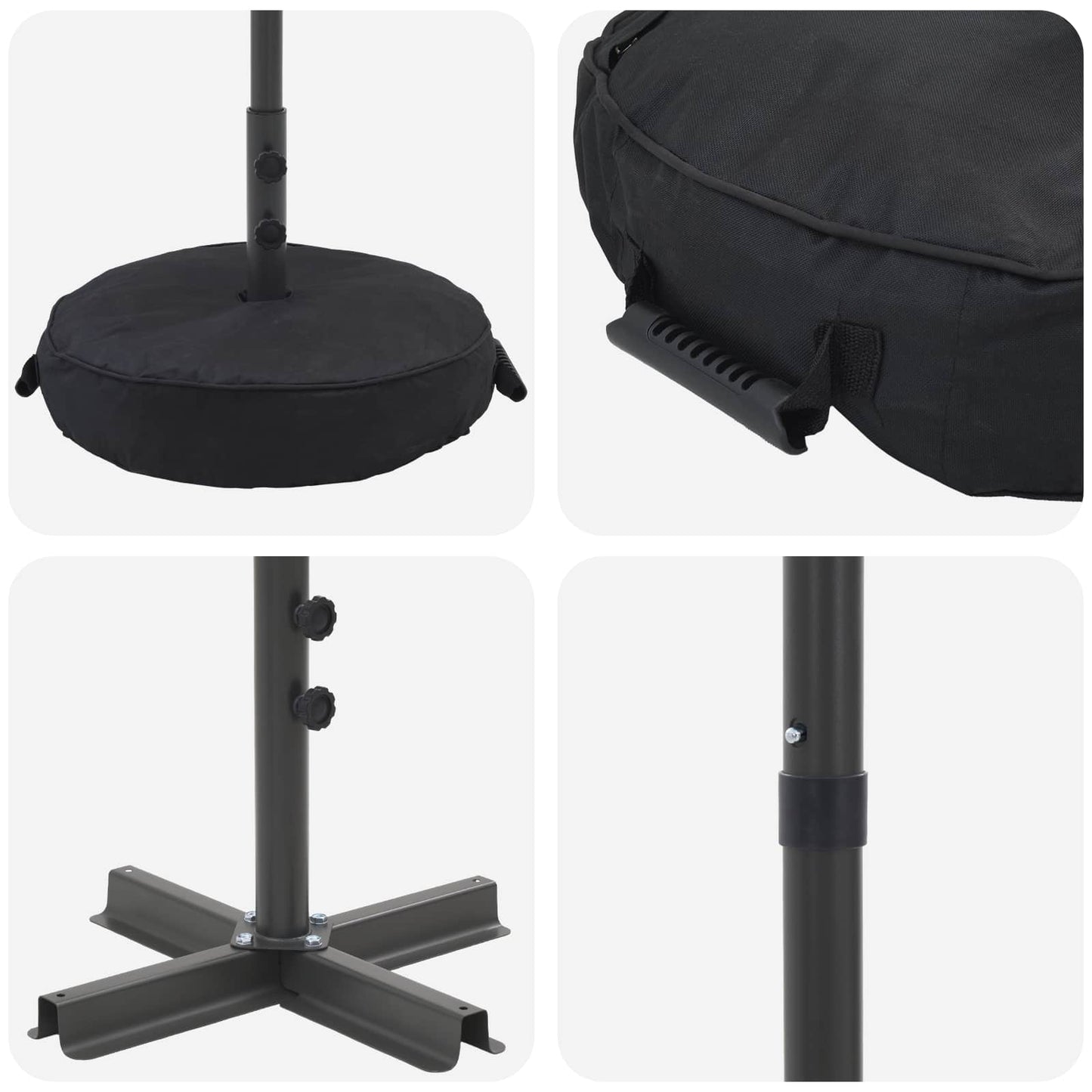vidaXL Ομπρέλα Κήπου με Βάση 300 x 300 cm Πολυεστέρας Ορθογώνιος