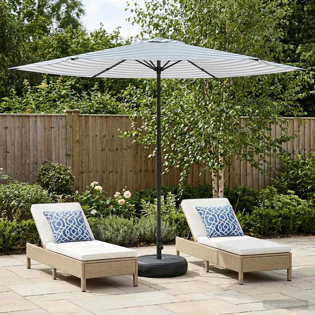 vidaXL Ομπρέλα Κήπου με Βάση 300 x 300 cm Πολυεστέρας Ορθογώνιος
