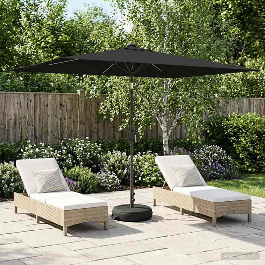 vidaXL Ομπρέλα Κήπου με LED Φώτα και Βάση 200 x 300 cm Πολυεστέρας