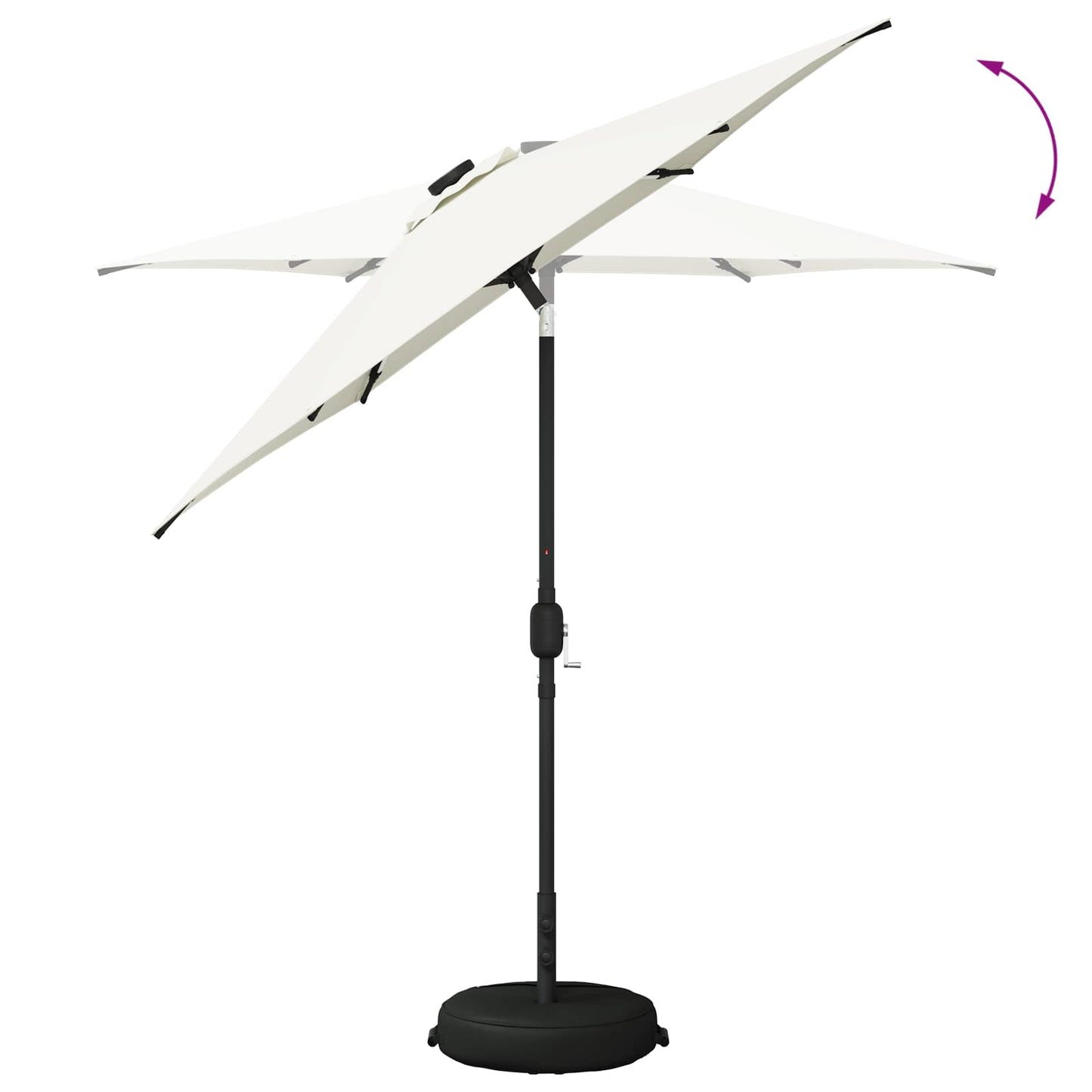 vidaXL Ομπρέλα Κήπου με LED Φώτα και Βάση 230 x 230 εκ Πολυεστέρας