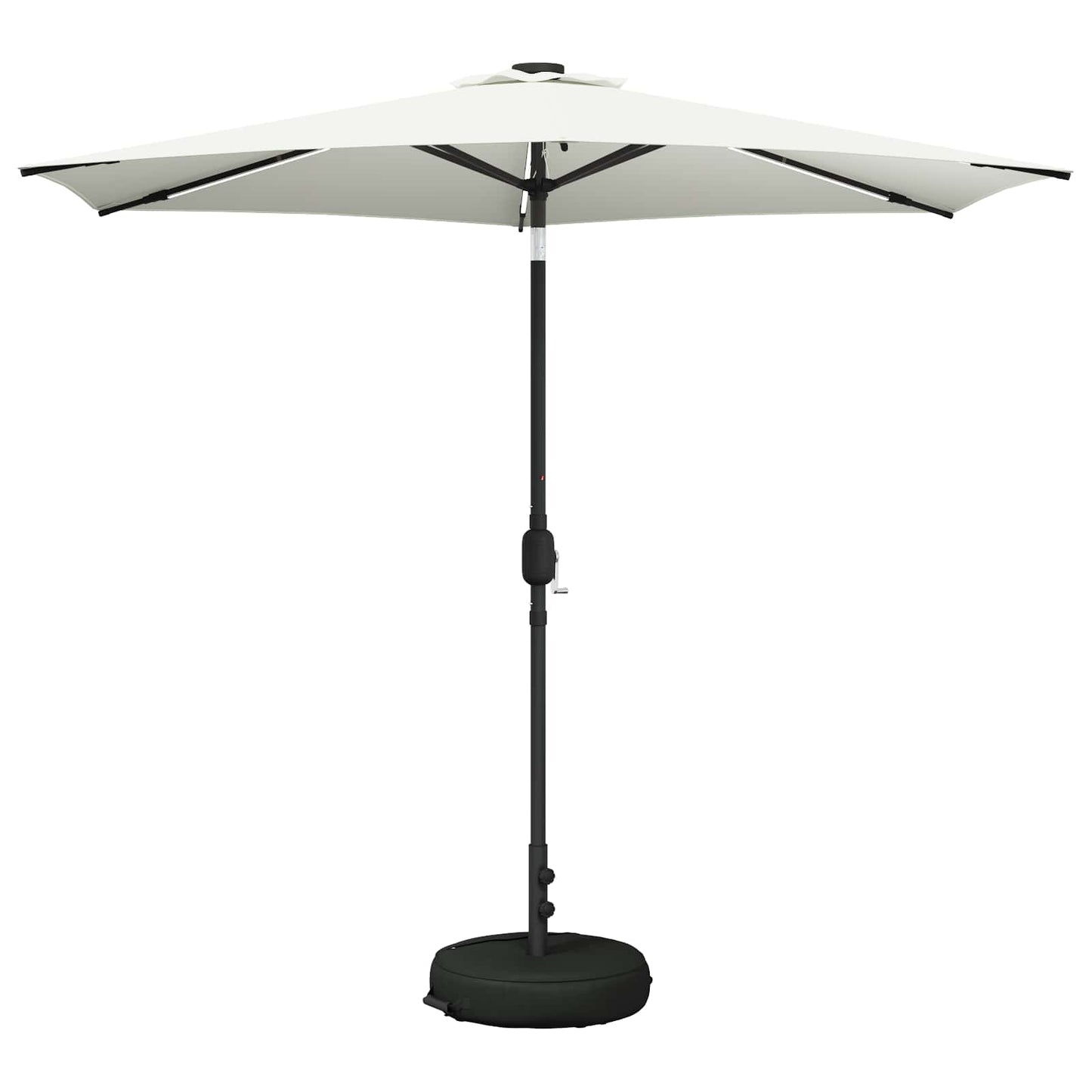 vidaXL Ομπρέλα Κήπου με LED Φώτα και Βάση 270 x 270 εκ Πολυεστέρας