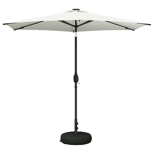 vidaXL Ομπρέλα Κήπου με LED Φώτα και Βάση 270 x 270 εκ Πολυεστέρας