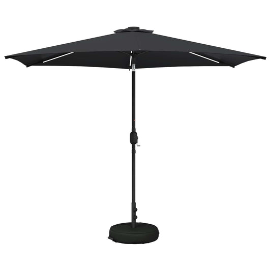 vidaXL Ομπρέλα Κήπου με LED Φώτα και Βάση 300 x 300 cm Πολυεστέρας