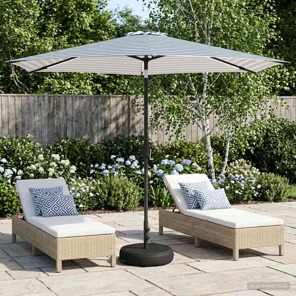 vidaXL Ομπρέλα Κήπου με LED Φώτα και Βάση 300 x 300 cm Πολυεστέρας
