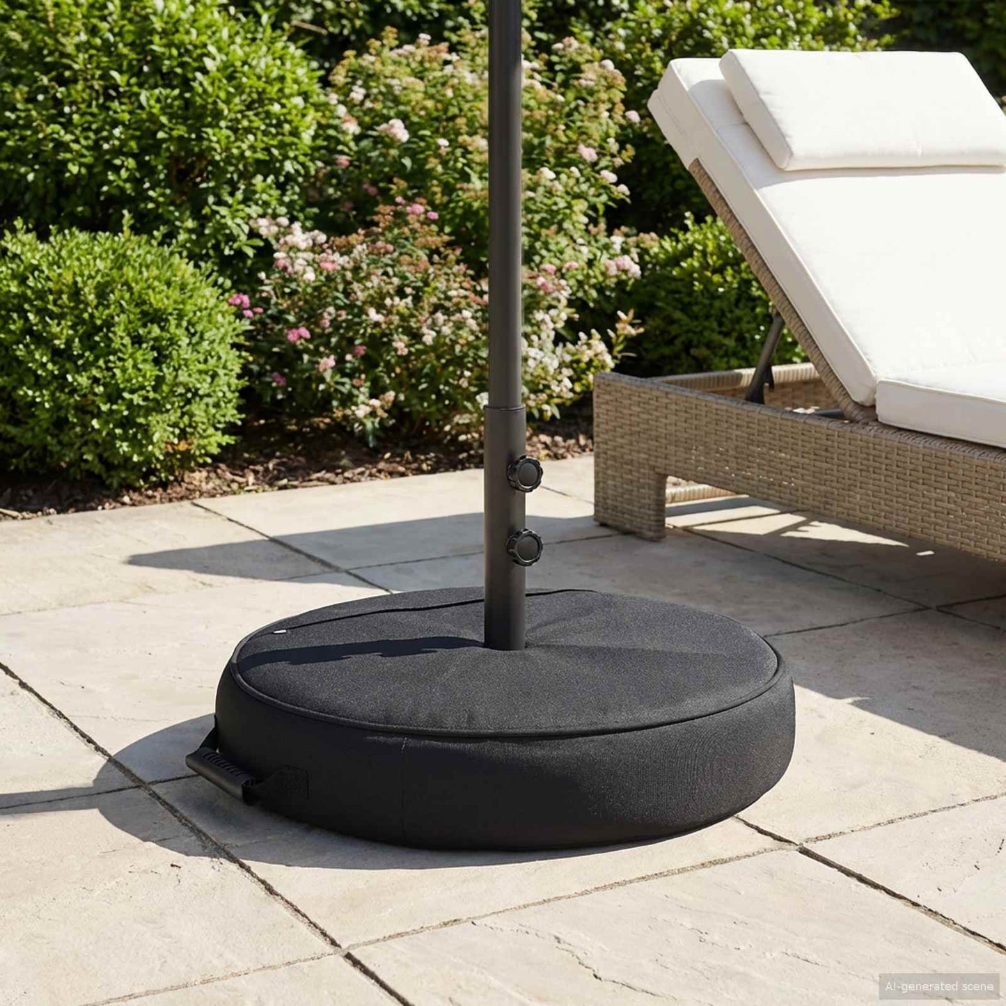 vidaXL Βάση ομπρέλας βεράντας 60 x 60 cm Ατσάλι Μαύρο