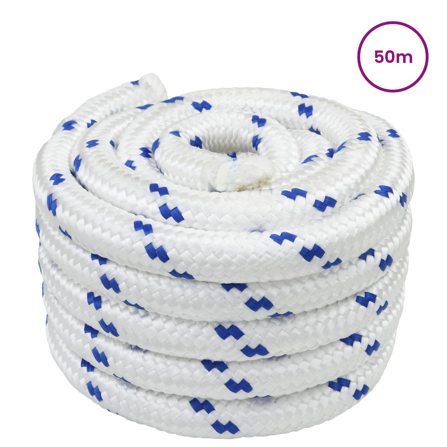 vidaXL Σχοινί Boat 3 mm 50 m Λευκό και Μπλε