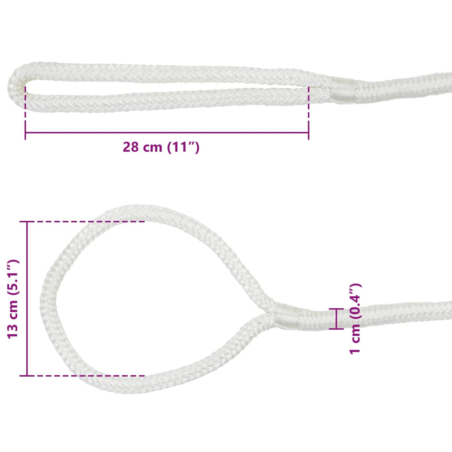 vidaXL Σχοινί Boat 10 mm 12 m Λευκό Πολυεστέρας