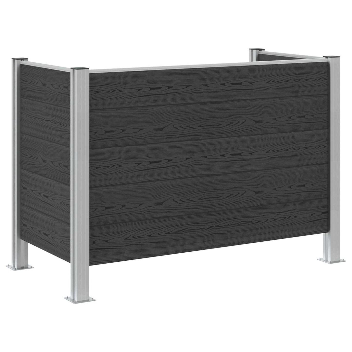 vidaXL Φράχτης Σκουπιδιών Γκρι 161 x 85 x 115 εκ Αλουμίνιο και WPC
