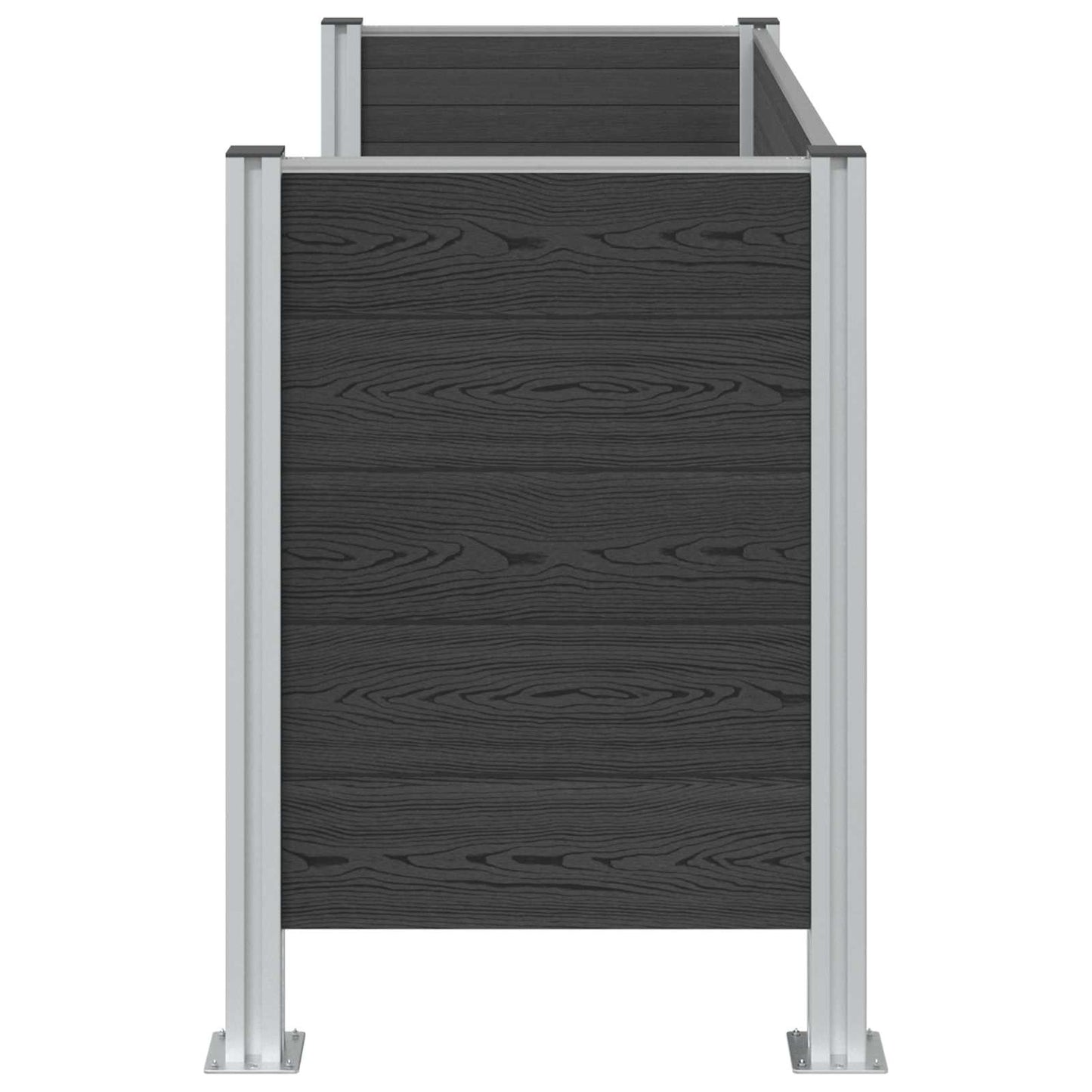 vidaXL Φράχτης Σκουπιδιών Γκρι 161 x 85 x 115 εκ Αλουμίνιο και WPC