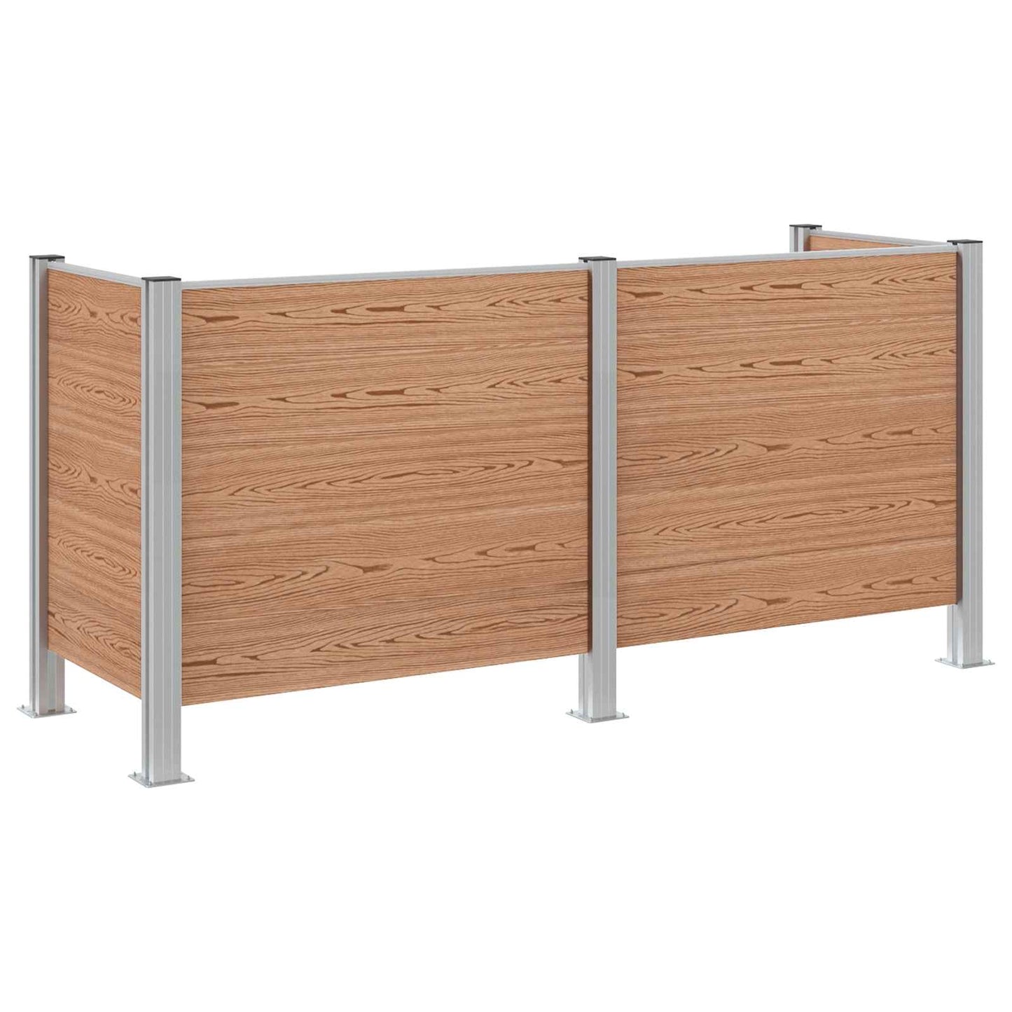 vidaXL Φράχτης Σκουπιδιών Καφέ 237 x 85 x 115 εκ Αλουμίνιο και WPC