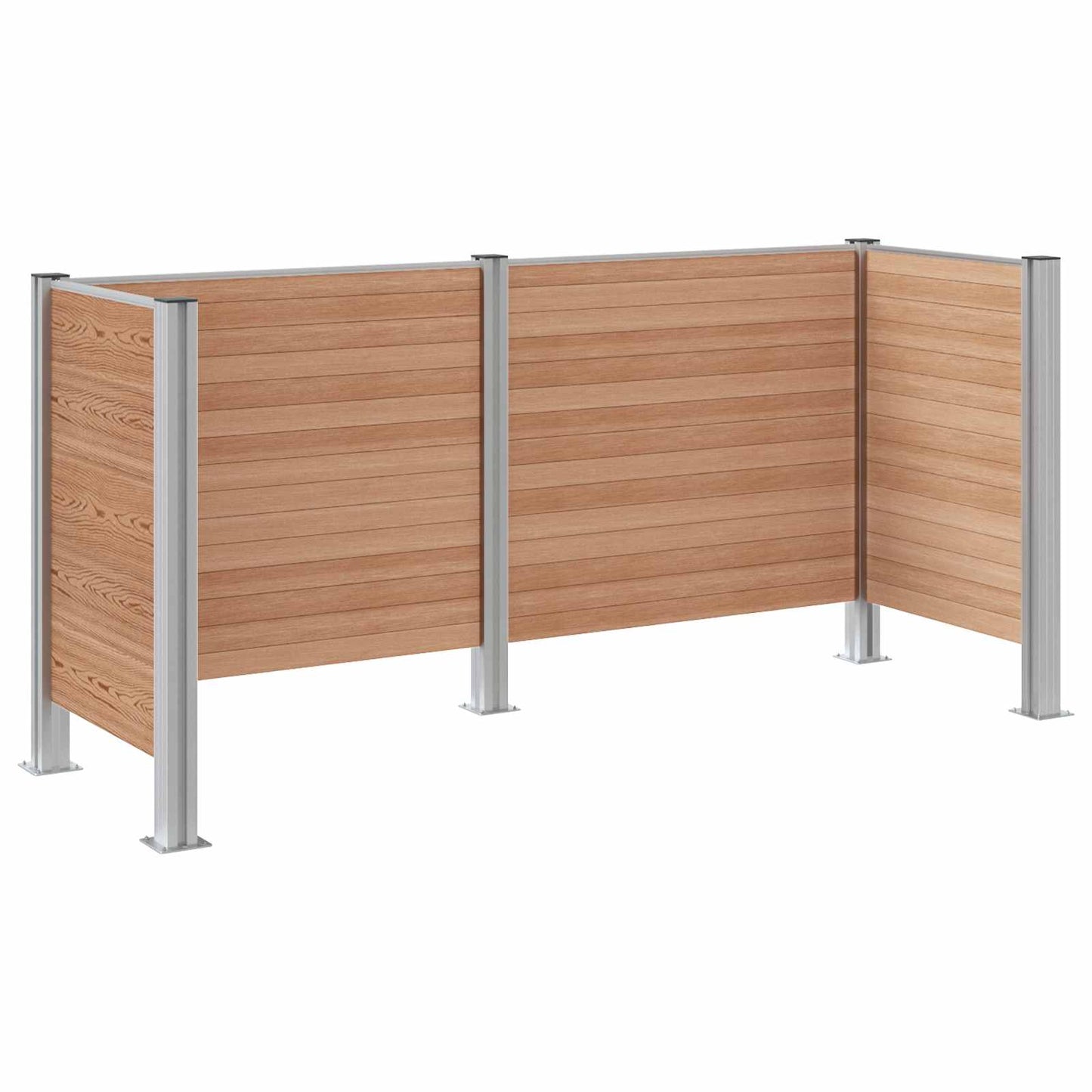 vidaXL Φράχτης Σκουπιδιών Καφέ 237 x 85 x 115 εκ Αλουμίνιο και WPC