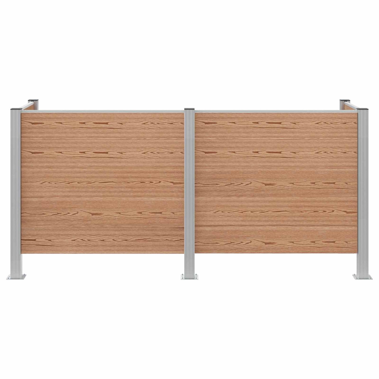 vidaXL Φράχτης Σκουπιδιών Καφέ 237 x 85 x 115 εκ Αλουμίνιο και WPC