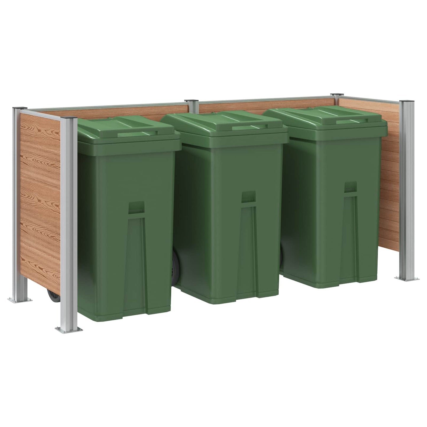 vidaXL Φράχτης Σκουπιδιών Καφέ 237 x 85 x 115 εκ Αλουμίνιο και WPC