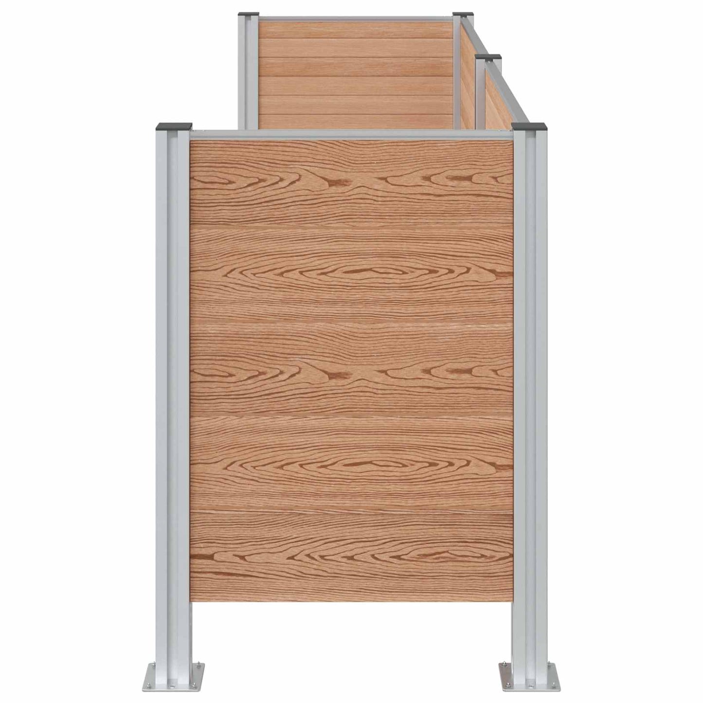vidaXL Φράχτης Σκουπιδιών Καφέ 237 x 85 x 115 εκ Αλουμίνιο και WPC