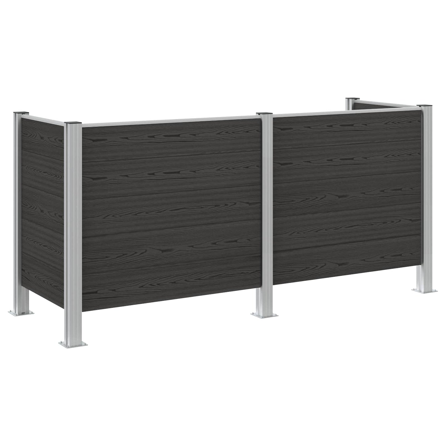 vidaXL Φράχτης Σκουπιδιών Γκρι 237 x 85 x 115 εκ Αλουμίνιο και WPC