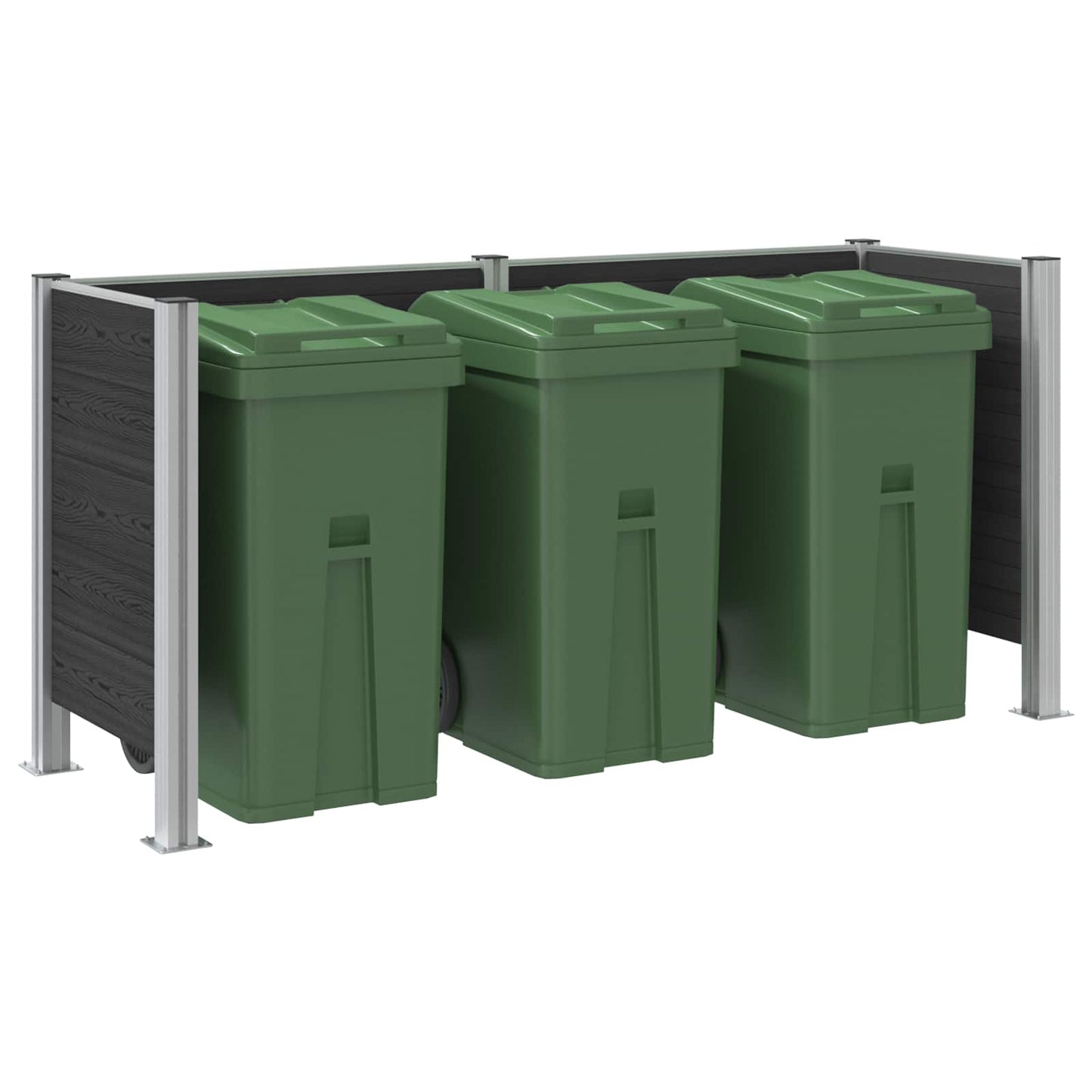 vidaXL Φράχτης Σκουπιδιών Γκρι 237 x 85 x 115 εκ Αλουμίνιο και WPC