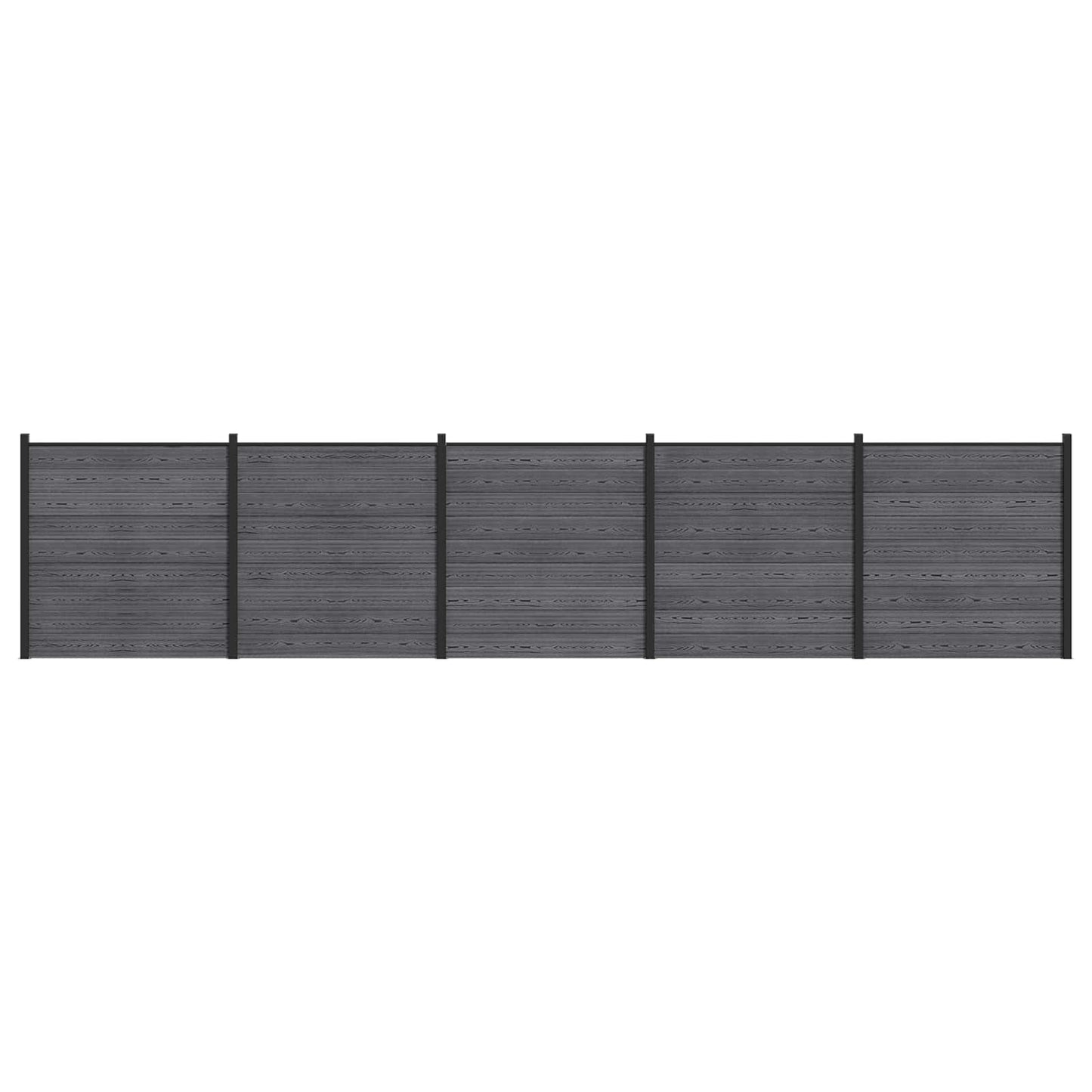vidaXL Σετ Φράχτη 5 τμχ. 872 x 186 cm WPC και Αλουμίνιο Γκρι