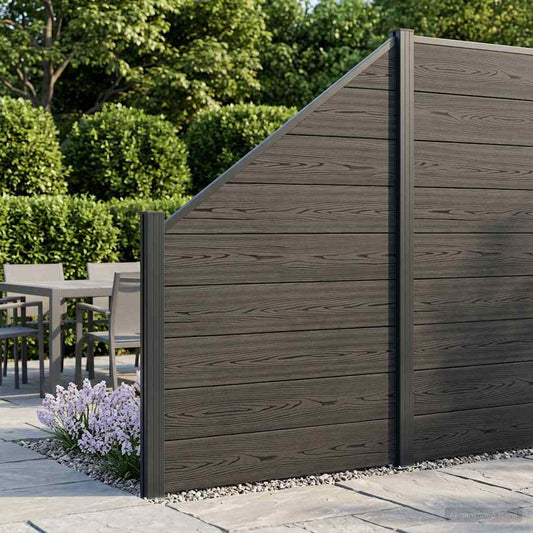 vidaXL Σετ Φράχτη 95 x 180 εκ. WPC και Αλουμίνιο Μαύρο