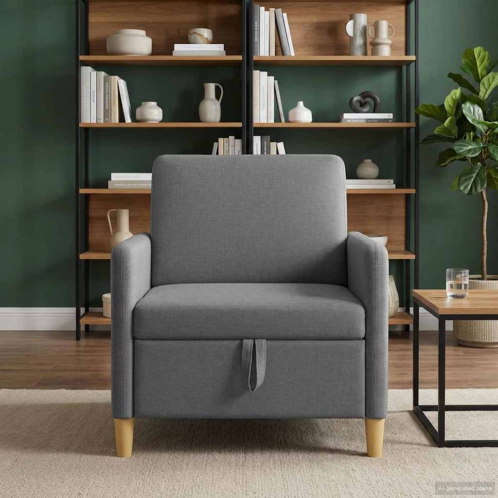 vidaXL Καναπές με Αποθήκευση Σκούρο Γκρι 72 x 78 x 87 εκ. Πολυεστέρας
