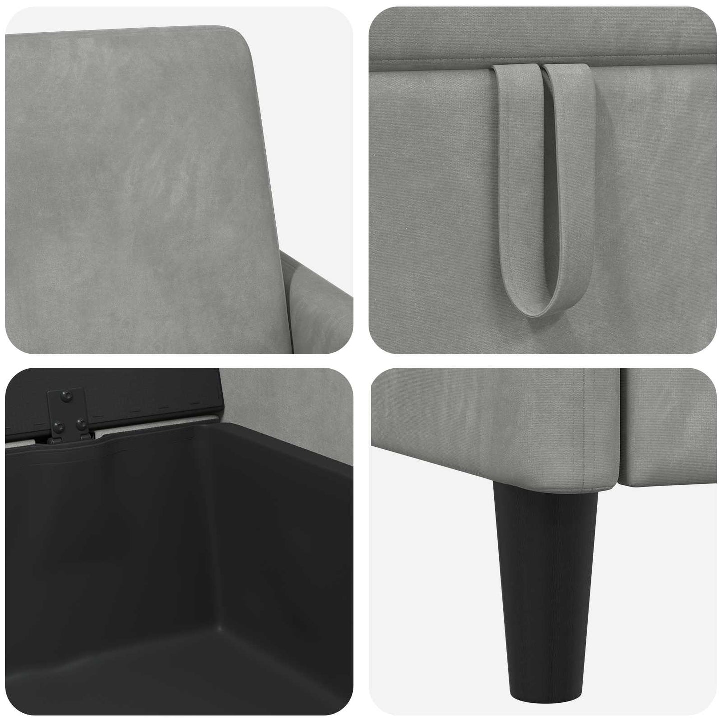 vidaXL Καναπές με Αποθήκευση Ανοιχτό γκρι 72 x 78 x 87 εκ. Πολυεστέρας