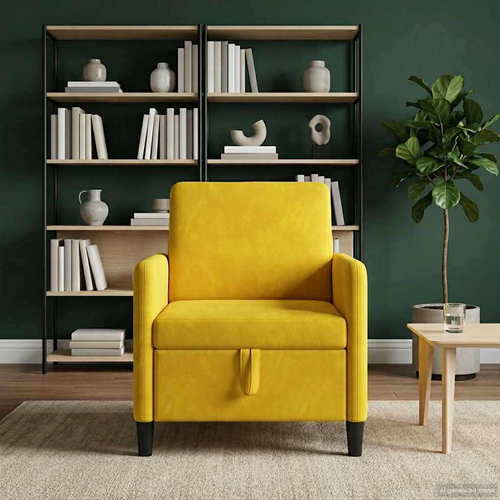vidaXL Καναπές με Αποθήκευση Κίτρινο 72 x 78 x 87 εκ. Πολυεστέρας