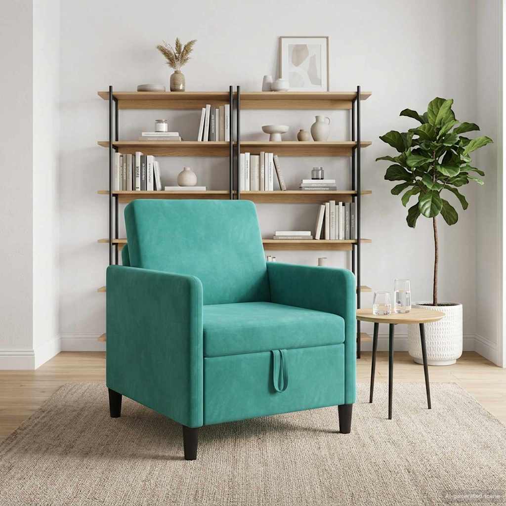 vidaXL Καναπές με Αποθήκευση Τιρκουάζ 72 x 78 x 87 εκ. Πολυεστέρας