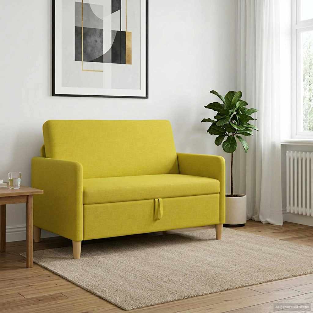 vidaXL Καναπές με Αποθήκευση Απαλό Κίτρινο 122 x 78 x 87 εκ