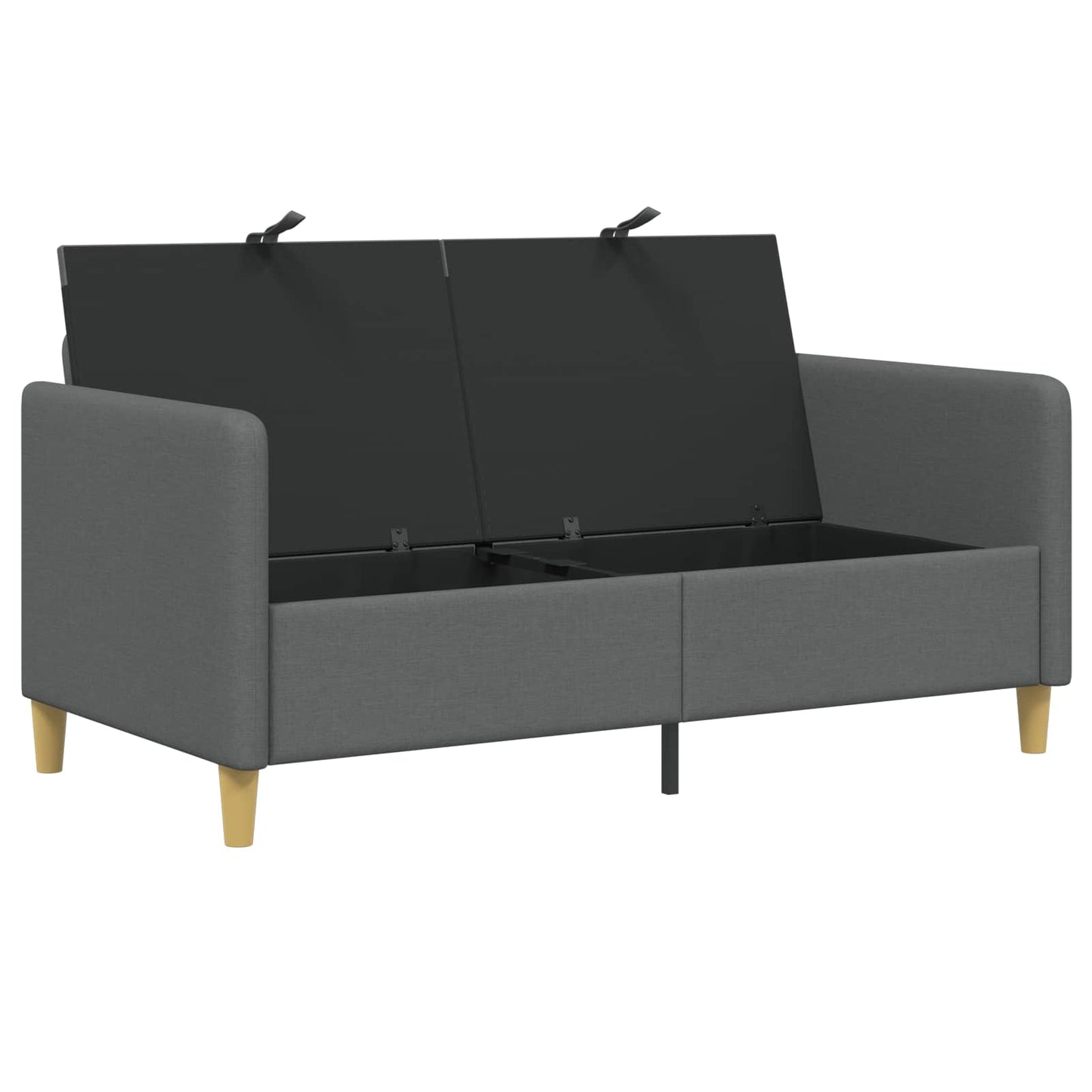 vidaXL Καναπές με Αποθήκευση Σκούρο Γκρι 152 x 78 x 87 εκ Πολυεστέρας