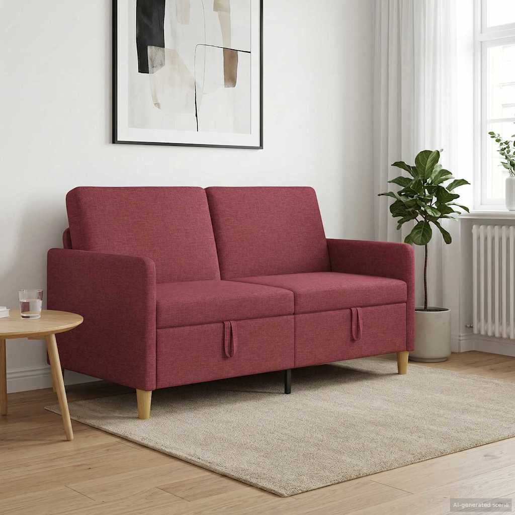 vidaXL Καναπές με Αποθήκευση Κόκκινο 152 x 78 x 87 εκ Πολυεστέρας