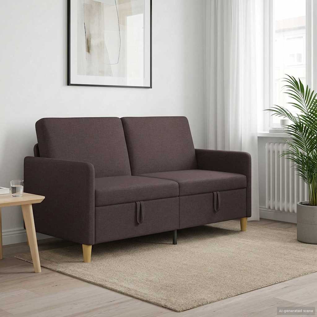vidaXL Καναπές με Αποθήκευση Σκούρο Καφέ 152 x 78 x 87 εκ Πολυεστέρας