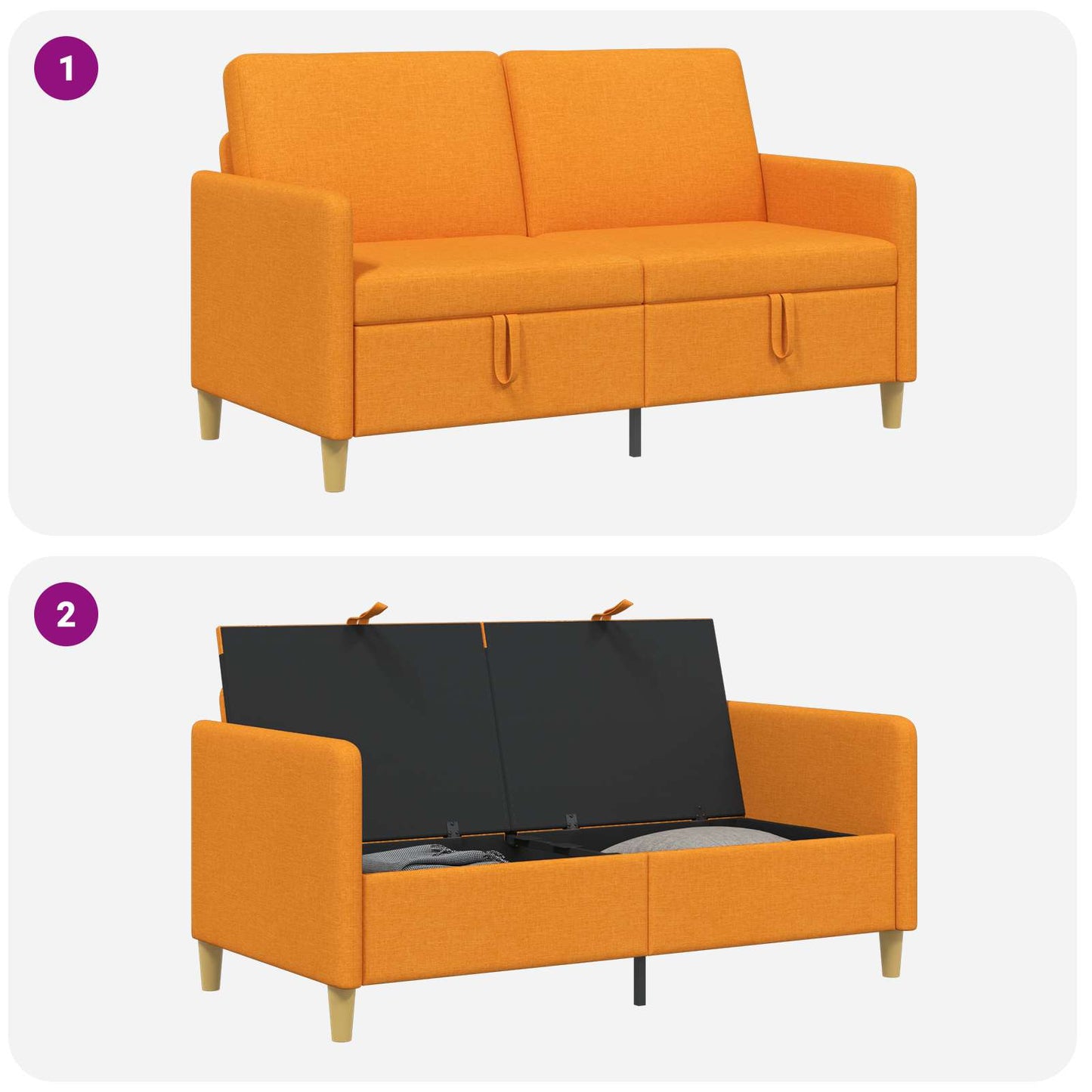 vidaXL Καναπές με Αποθήκευση Σκούρο κίτρινο 152 x 78 x 87 εκ