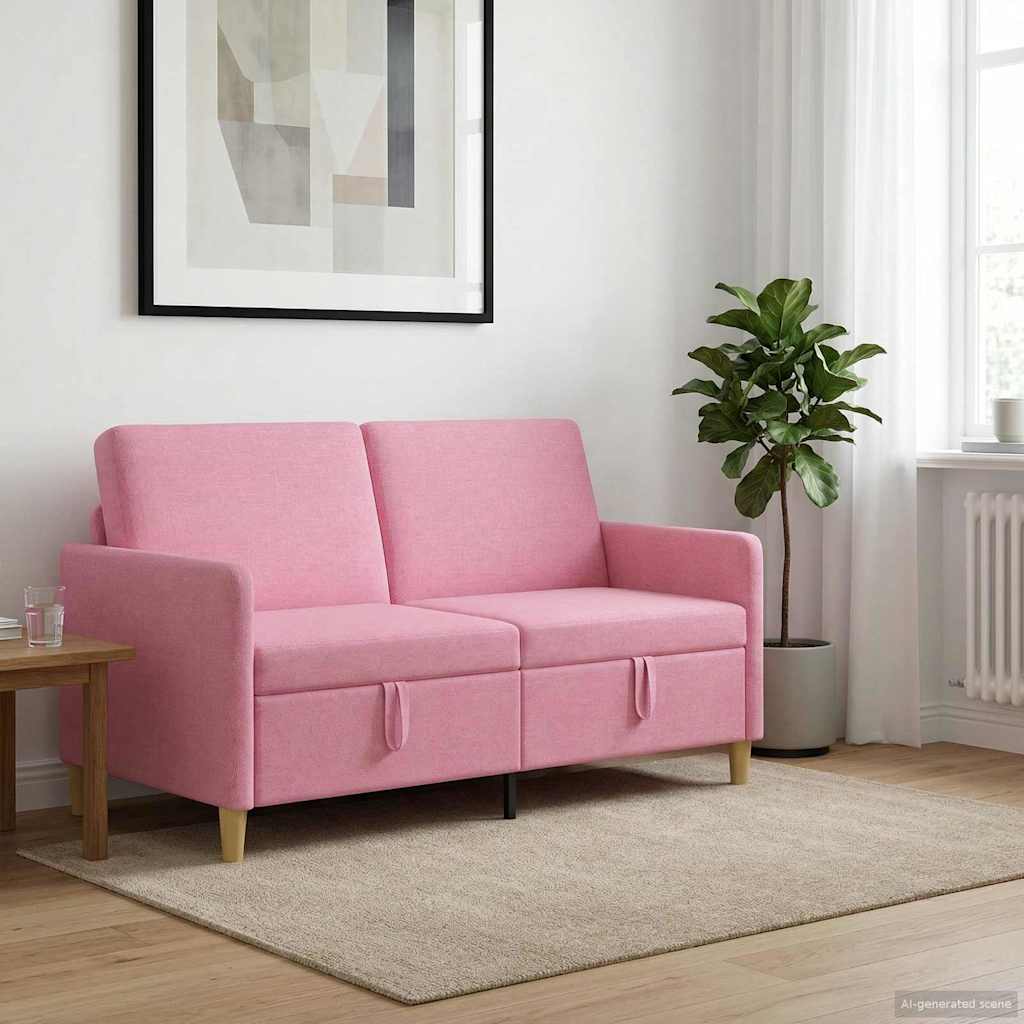 vidaXL Καναπές με Αποθήκευση Ροζ 152 x 78 x 87 εκ Πολυεστέρας