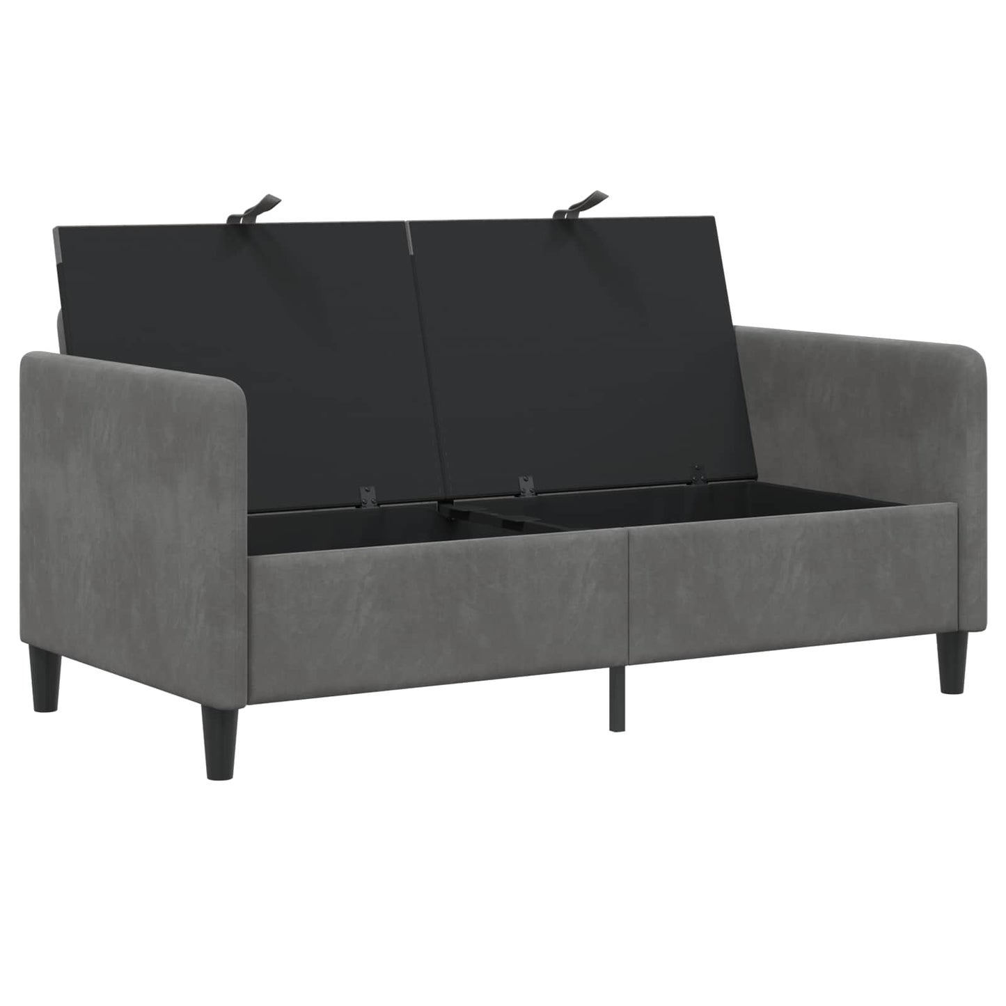 vidaXL Καναπές με Αποθήκευση Σκούρο Γκρι 152 x 78 x 87 εκ Πολυεστέρας