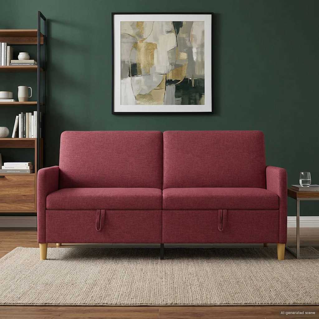 vidaXL Καναπές με Αποθήκευση Κόκκινο 172 x 78 x 87 εκ Πολυεστέρας