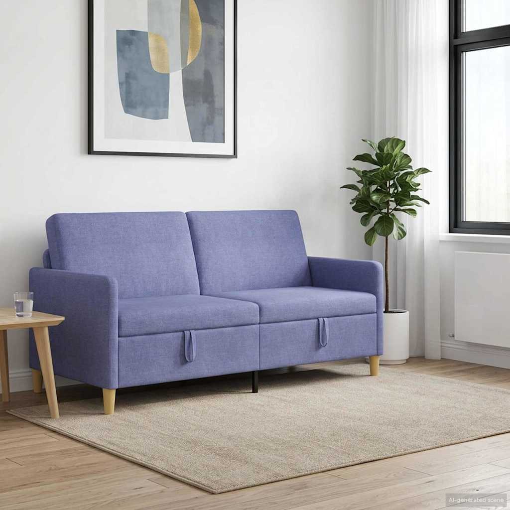 vidaXL Καναπές με Αποθήκευση Μπλε τζην 172 x 78 x 87 εκ Πολυεστέρας