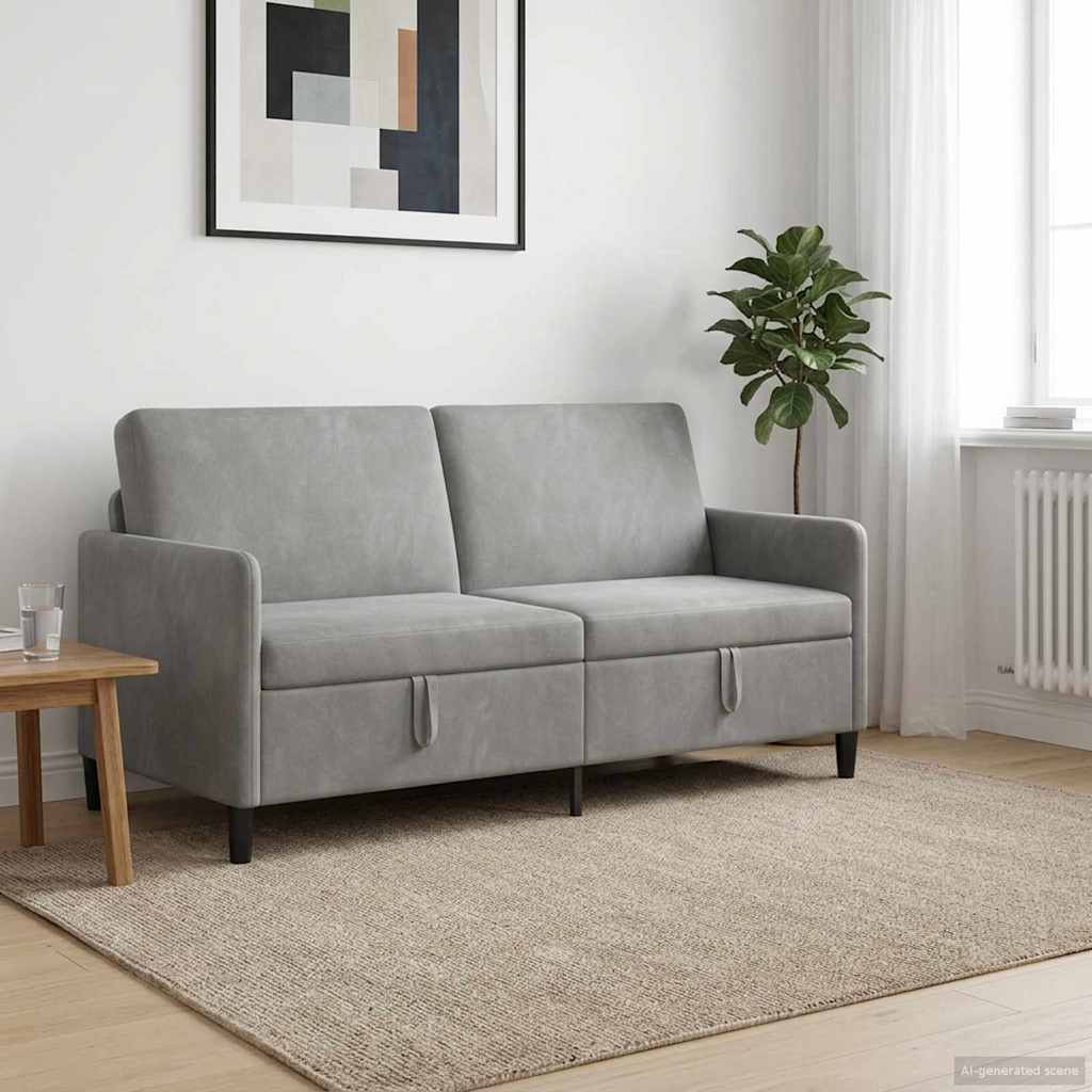 vidaXL Καναπές με Αποθήκευση Ανοιχτό γκρι 172 x 78 x 87 εκ Πολυεστέρας