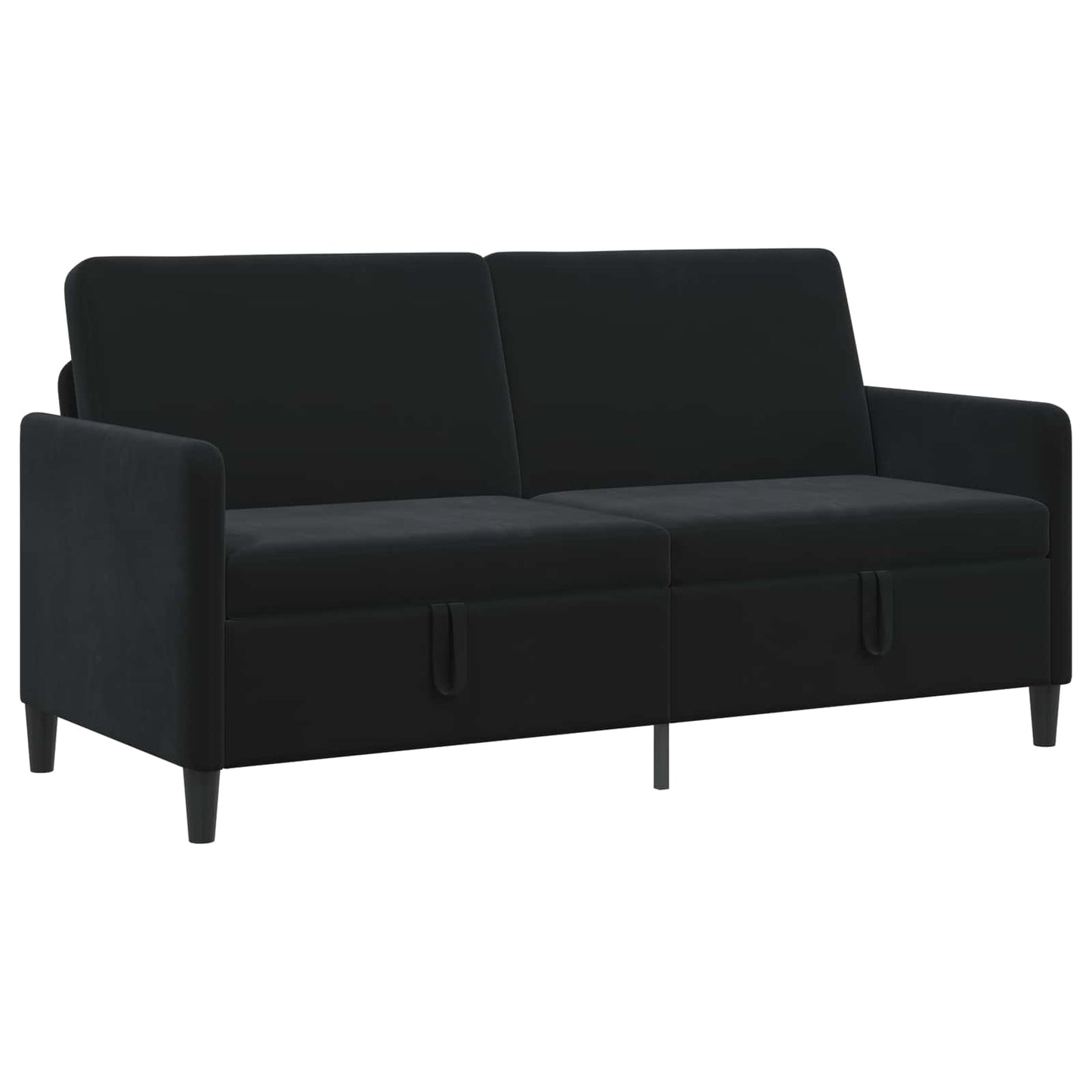 vidaXL Καναπές με Αποθήκευση Μαύρο 172 x 78 x 87 εκ Πολυεστέρας